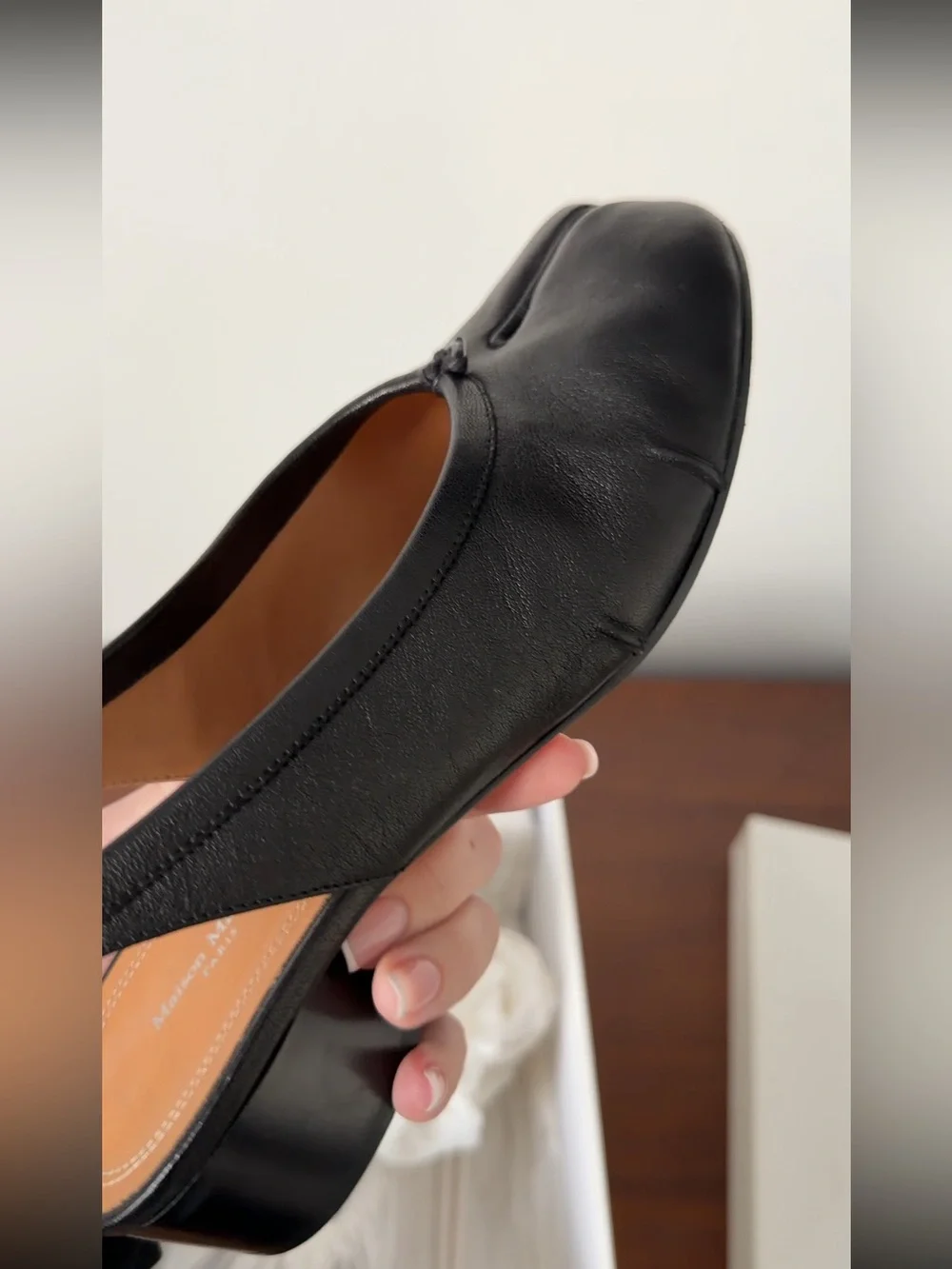 Maison Martin Margiela Black Tabi Split-Toe Ballet Flats - Picture 3 of 7